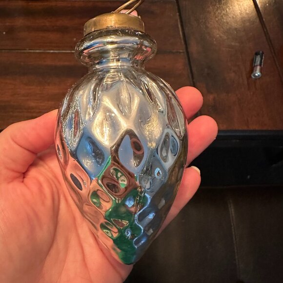 Restoration Hardware Silver Colored Glass Christmas Ornament Approx 4” Tall - Picture 1 of 4